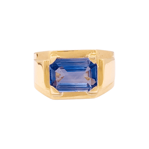 Bague 52 Bague or jaune et saphir ceylan 2,79 cts. 58 Facettes 34689