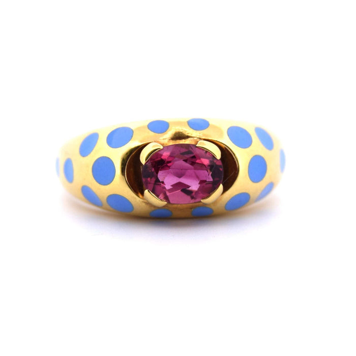 Bague tourmaline en or jaune années 90