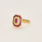 Bague 58 Bague rectangulaire diamants rubis calibrés 58 Facettes