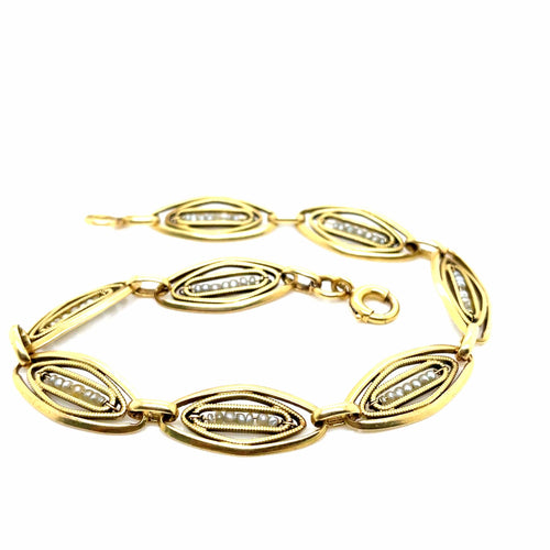 Bracelet Bracelet Ancien Filigrane Or Perles fines 58 Facettes