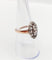 Bague 54 Bague marquise antique en or rose 18k et argent, diamant et diamants roses 58 Facettes A06417