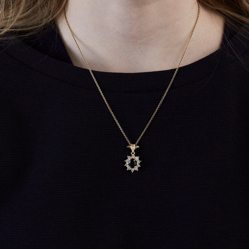 Collier Pendentif Marguerite Saphir Diamants 58 Facettes 230435