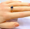 Bague 55 Bague en or jaune 18 carats : saphir épaulé de 2 diamants 58 Facettes AB549