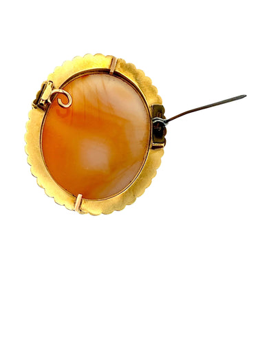 Broche Broche camée ancienne en or 18k et demi-perles – XIXᵉ siècle 58 Facettes