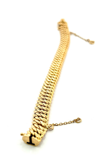 Bracelet Bracelet maille américaine largeur 10 mm or jaune 18 carats 58 Facettes