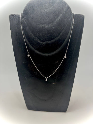 Collier COLLIER LA BRUNE ET LA BLONDE OR BLANC 3 DIAMANTS 0,15ct 58 Facettes M8927