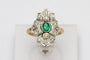 Bague 54 Bague ancienne en or jaune avec diamants et émeraude, début du XXe siècle. 58 Facettes 9897
