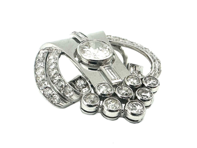Pendentif Pendentif Art-Déco en platine et diamants 58 Facettes
