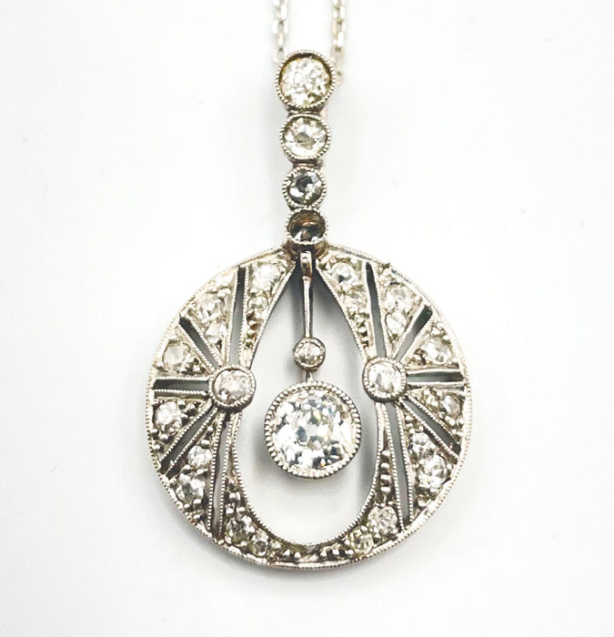 Collier Pendentif Apolline Art Deco en diamants 58 Facettes