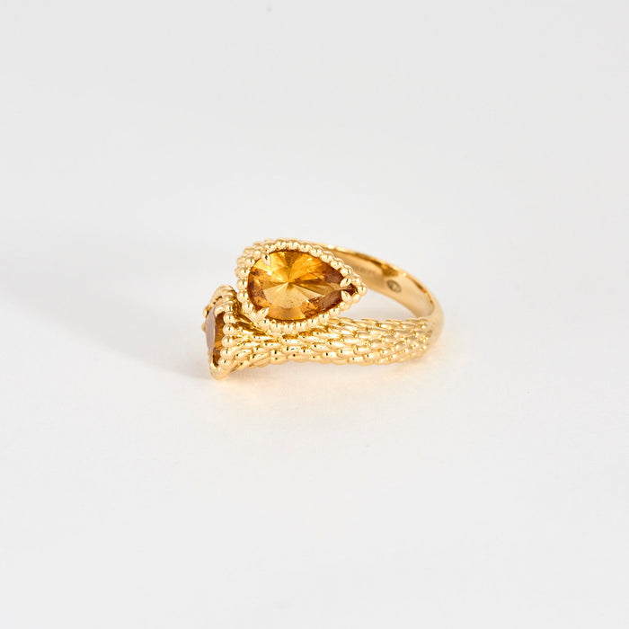 BOUCHERON - Serpent Bohème - Bague toi&moi, or jaune et citrine