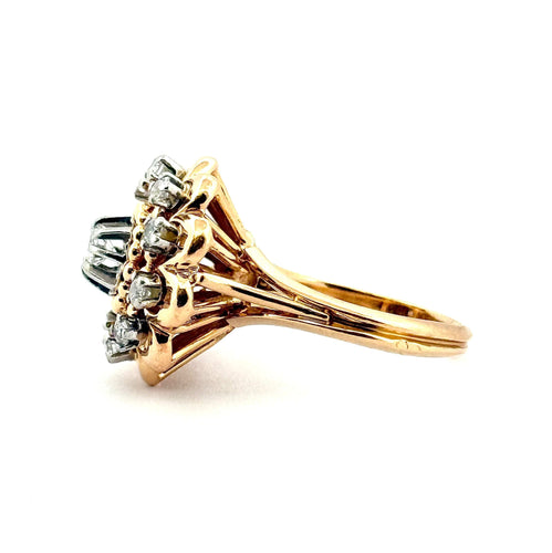 Bague 54 Bague ancienne en or et diamants 58 Facettes