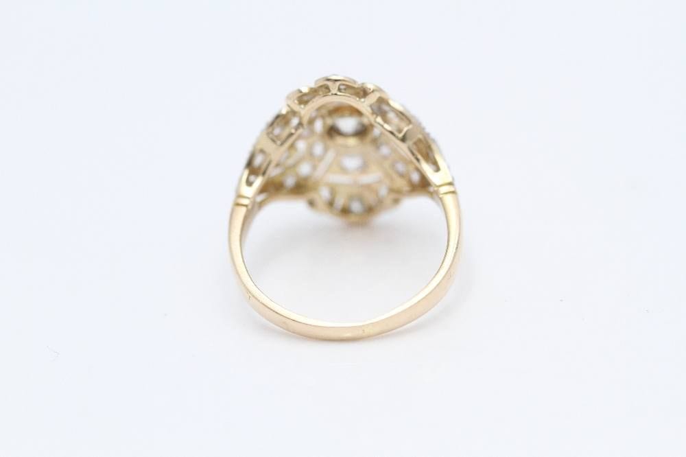 Bague 53.5 Bague en or style vintage avec diamants 58 Facettes E361582