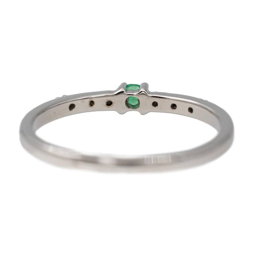 Bague 53 Bague Or blanc Emeraude, Diamant 58 Facettes 2898446CN