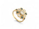 Bague 51 bague marguerite victorienne t51 sertie diamants 1.21ct saphir or jaune 18k 58 Facettes 270500