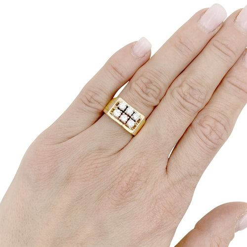 Bague 49 Bague "Tank" deux ors et diamants. 58 Facettes 35066