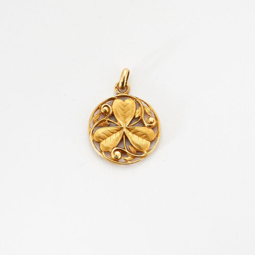 Pendentif Pendentif or jaune décor trèfle 58 Facettes AB46