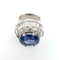 Bague 52 Magnifique bague en or blanc massif 18 carats ornée d'un saphir et de diamants. 58 Facettes