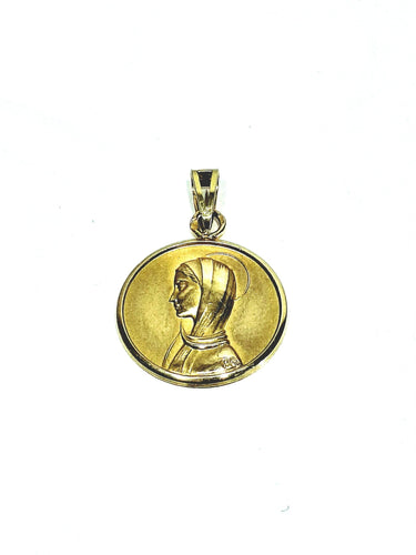 Pendentif Médaille de la Vierge en or 18 carats jaune et or rose 58 Facettes