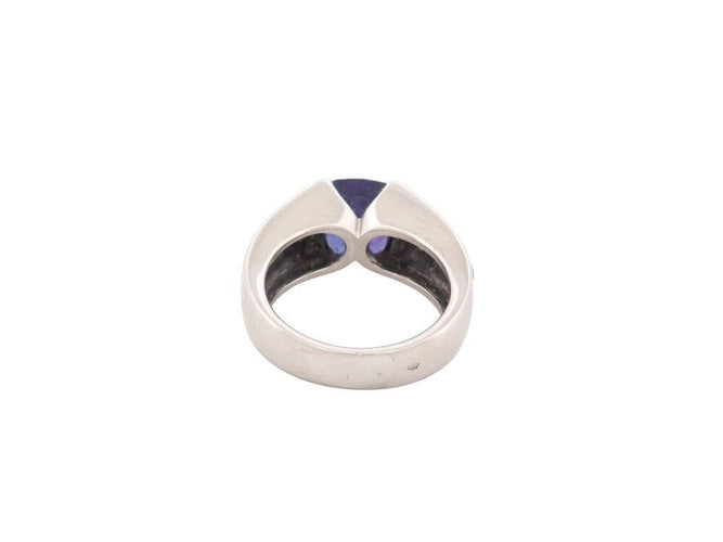 Bague 57 bague sertie pierre tanzanite 5 ct 6 diamants 1.3ct t57 en or blanc 12.9g 58 Facettes 267525