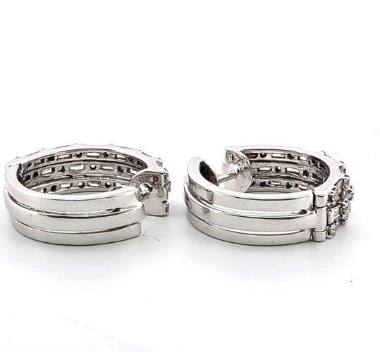 Boucles d'oreilles Boucles d'oreilles en or blanc avec diamants 58 Facettes