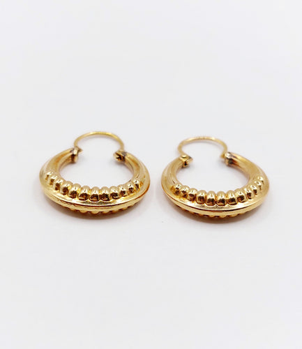 Boucles d'oreilles Créoles Art Déco or rose finement travaillées 58 Facettes A06263