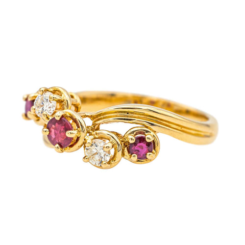 Bague 51.5 Bague Or jaune Rubis, Diamant 58 Facettes 3954560RV