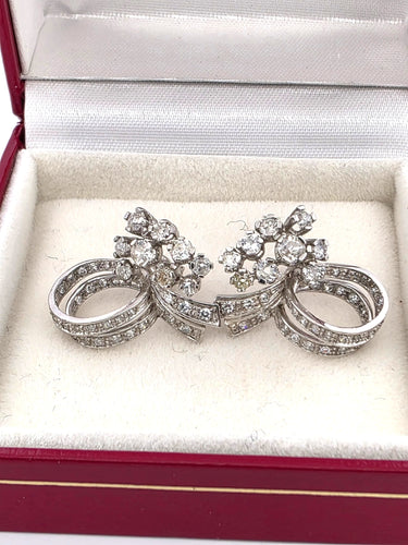 Boucles d'oreilles Superbes boucles d'oreilles en platine avec diamants 58 Facettes