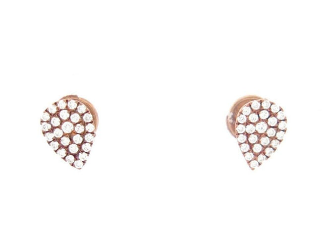 Boucles d'oreilles boucles d'oreilles DJULA grandes poires or rose 18k et diamants 0.34cts s 58 Facettes 269783