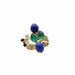 Bague 54 Bague en or jaune lapis lazuli, diamants et chrysoprases 58 Facettes CAE-RI-GRA-YGDLP