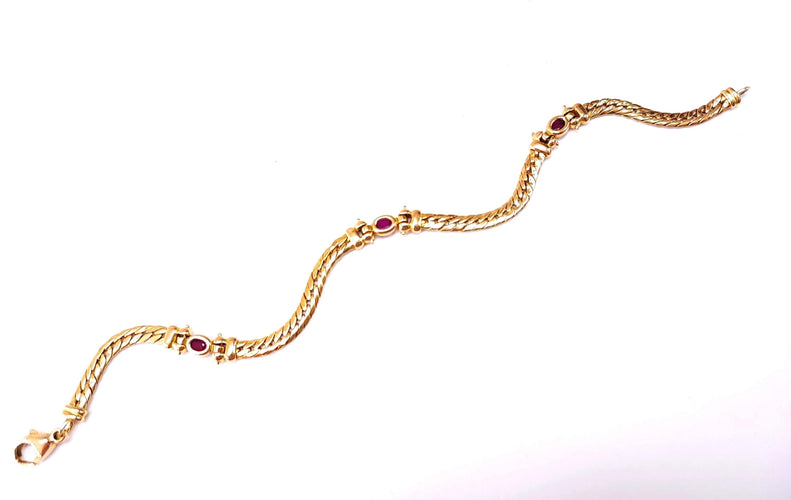 Bracelet Bracelet or jaune et rubis 58 Facettes Brac.3Rub.DV-29