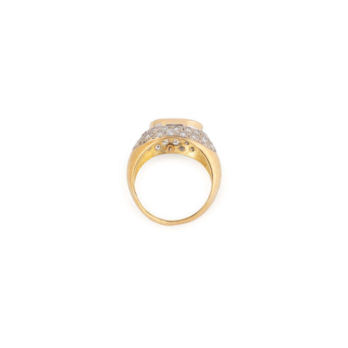 Bague 53 Bague Dôme en or jaune, saphir et diamants 58 Facettes