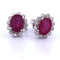 Boucles d'oreilles Boucles d'oreilles en or avec diamants et rubis 58 Facettes