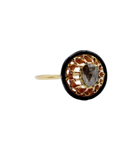 Bague 53.5 Bague fleur victorienne or et diamant 58 Facettes A04274