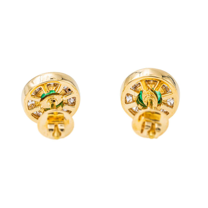 Boucles d'oreilles Boucles d'oreilles Puces Or jaune Emeraude, Diamant 58 Facettes 3792680RV