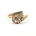 Bague 56 Bague or jaune sertie d'un diamant poire et diamants ronds 58 Facettes