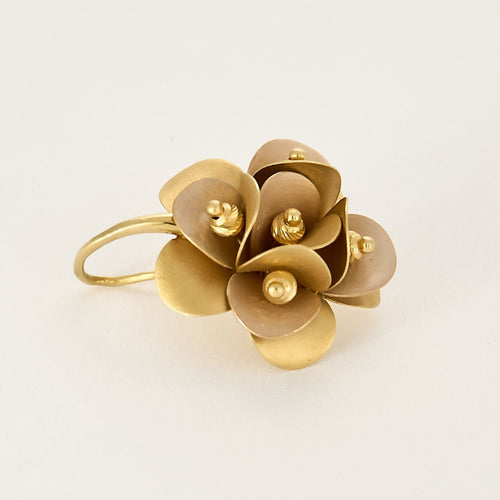 Boucles d'oreilles Boucles d'oreilles à motif de fleurs en or jaune, or rose 58 Facettes TRO0629