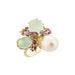 Bague 54 Bague Romance Divine en or jaune, perle et calcédoines 58 Facettes CHAT-ROM-RI-PCAL