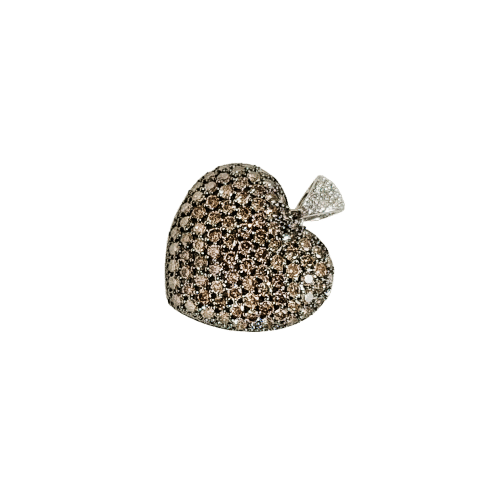 Pendentif Pendentif en forme de cœur en or 585 avec diamants 58 Facettes 2560