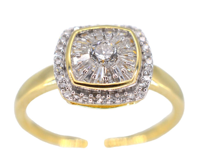 Bague 54 Bague entourage en or jaune avec diamants 58 Facettes 2153