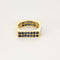 Bague 59 Bague design or jaune et saphirs bleus 58 Facettes