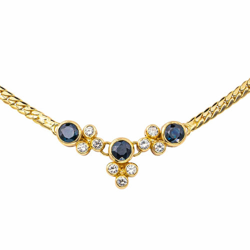 Collier Collier Maille Anglaise  Or jaune Saphir, Diamant 58 Facettes 4526721RV