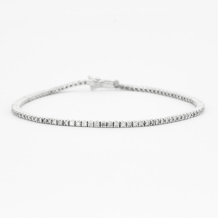 Bracelet Tennis ligne diamants or gris