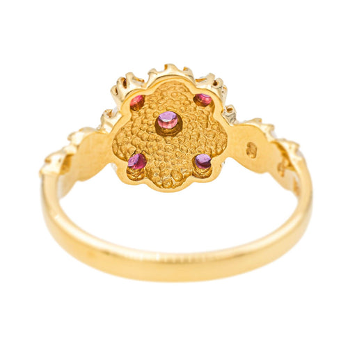 Bague 56 Bague Or jaune Perle, Rubis 58 Facettes 4061711CN
