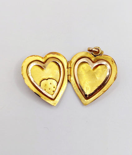 Pendentif Pendentif porte-photo antique feuille de vigne en or rose 18k et perles 58 Facettes A06357