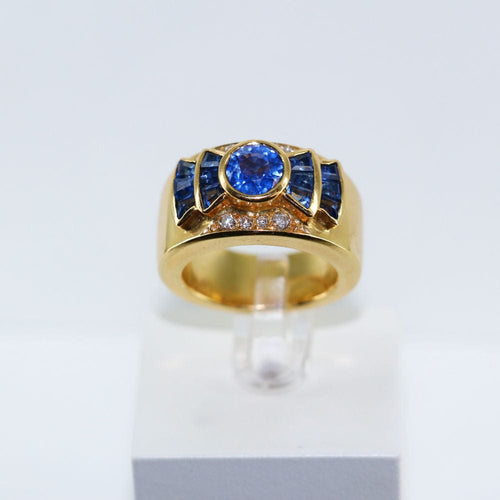 Bague Bague tank saphirs et diamants 58 Facettes