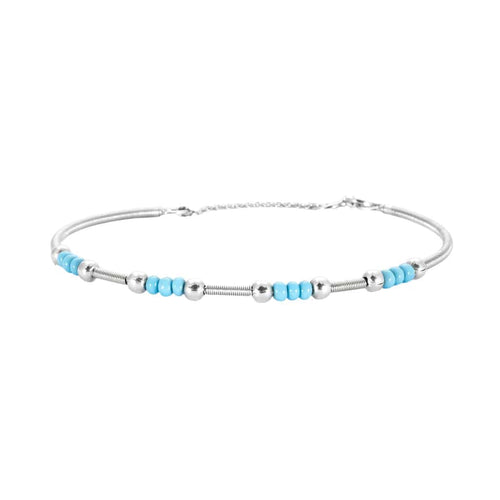 Bracelet Bracelet Tubogaz Turquoises Or Blanc 58 Facettes