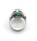 Bague 55 Bague en or blanc avec émeraude et diamants 58 Facettes