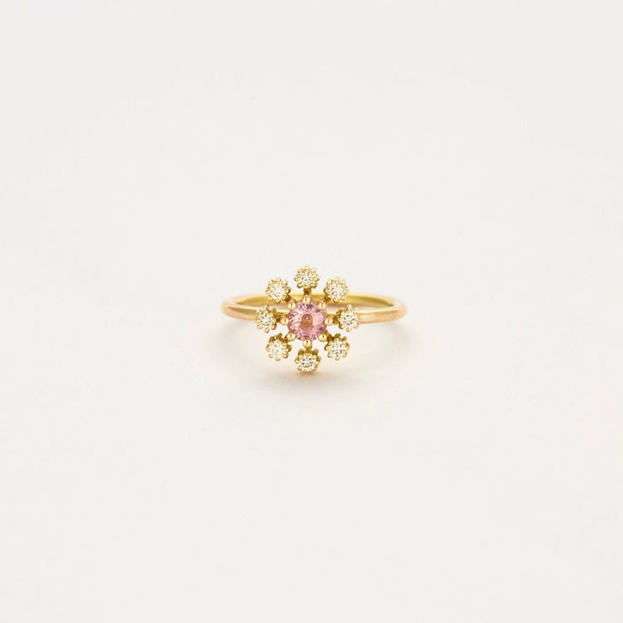 Bague or saphir rose diamants