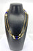 Collier Collier chaine or jaune perles et émail bleu 58 Facettes AB377