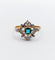 Bague 59.5 Epner - Bague marquise en or 18k et platine, pierre verte et diamants 58 Facettes A06589